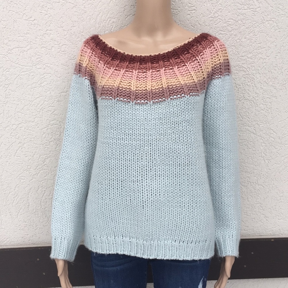 NWT sweater fair isle large ALYA Pullover Scandi girl